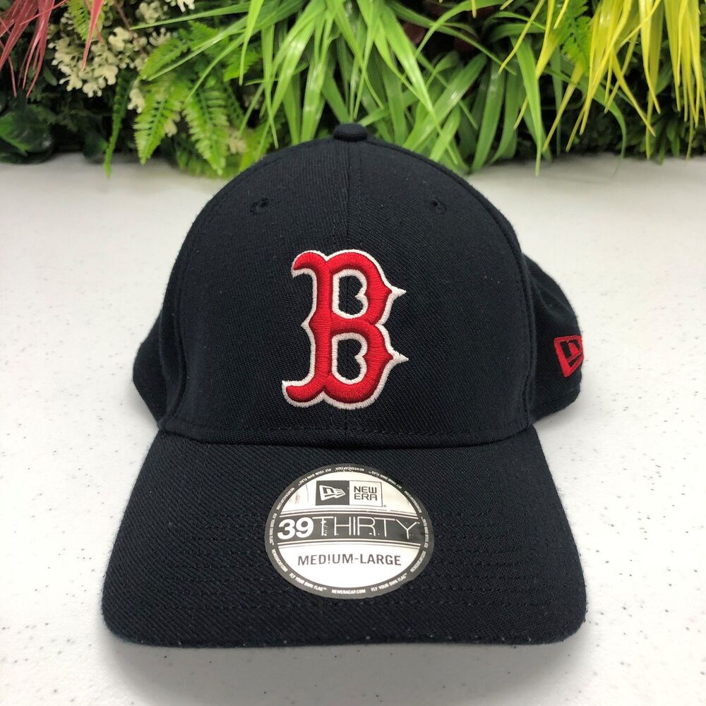 Boston Red Sox Hat Cap Fitted Mens Medium Large Blue MLB Baseball New Era Norm